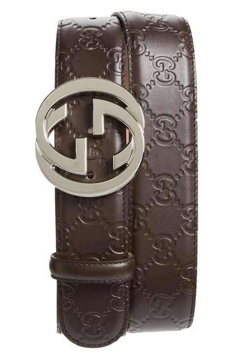 Gucci embossed leather belt